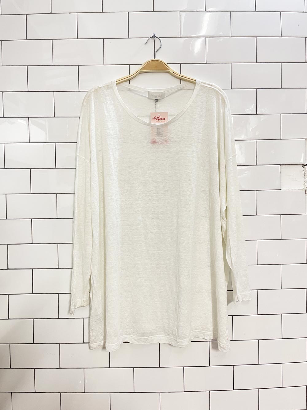 eskandar 100% linen slub long sleeve top - good market thrift store