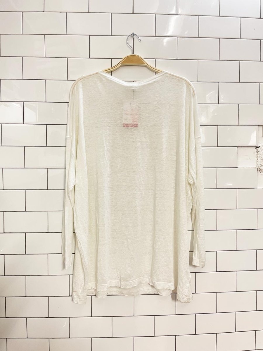 eskandar 100% linen slub long sleeve top - good market thrift store