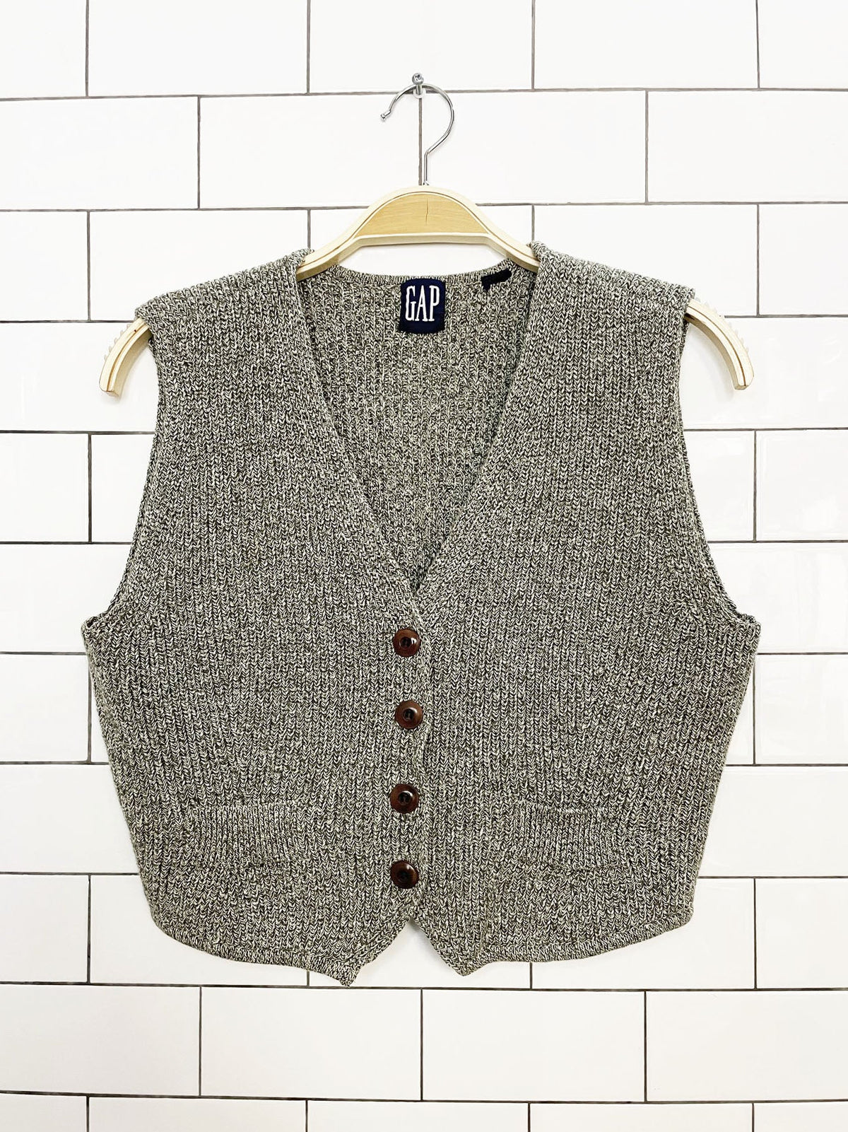 vintage 90s gap crop knit vest top