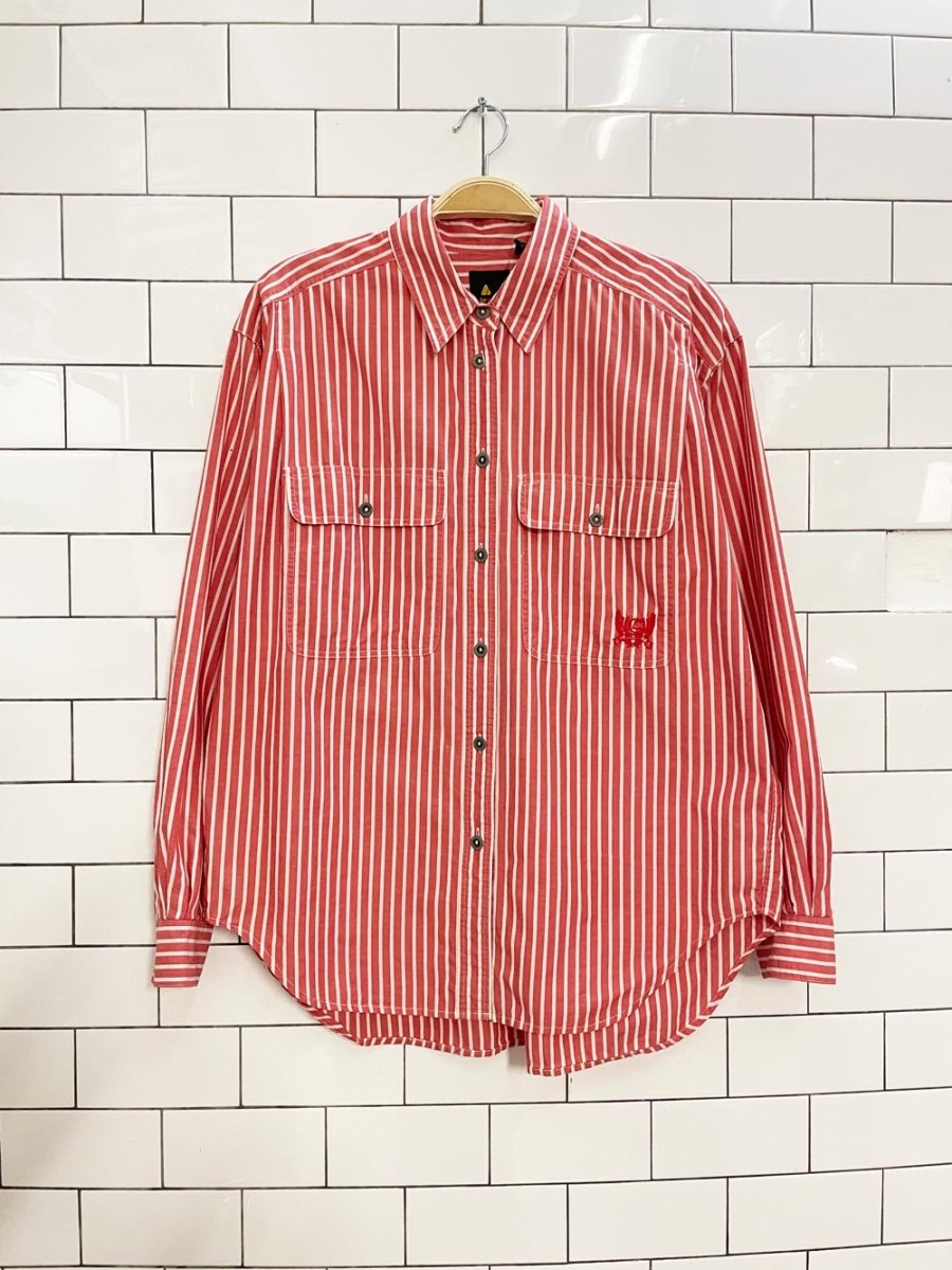 vintage 90s liz sport striped crest pocket shirt - good market thrift store