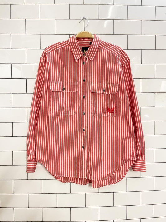 vintage 90s liz sport striped crest pocket shirt - good market thrift store