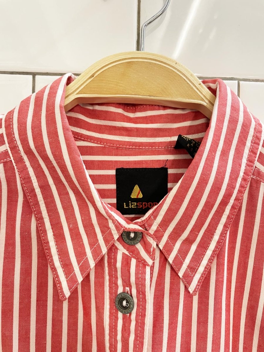 vintage 90s liz sport striped crest pocket shirt - good market thrift store