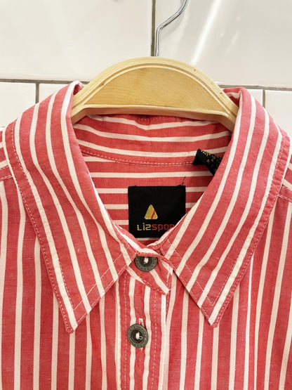 vintage 90s liz sport striped crest pocket shirt - good market thrift store