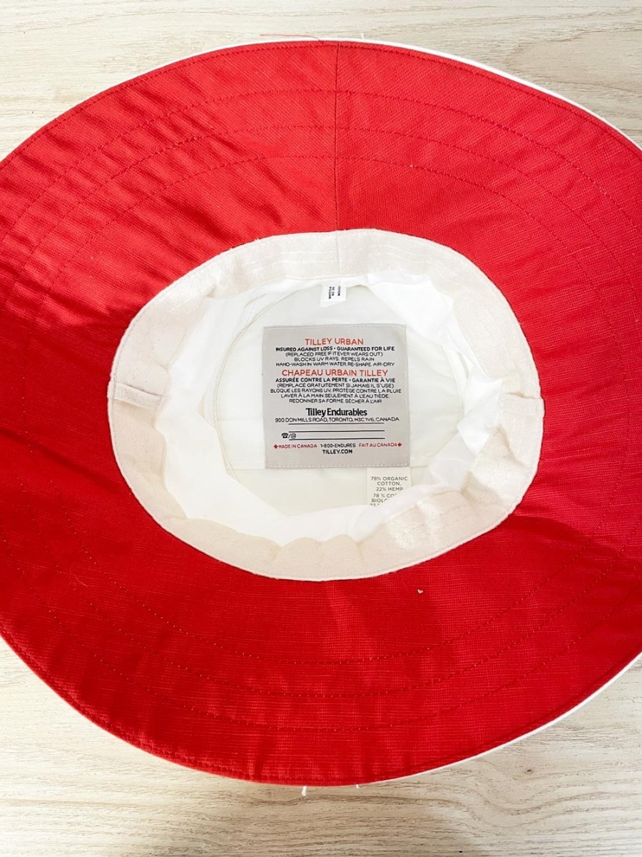 tilley urban organic cotton - hemp long brim bucket hat - good market thrift store