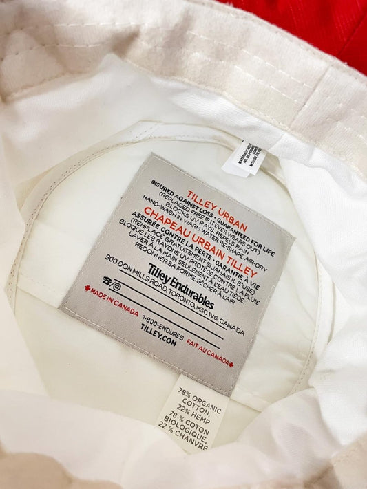 tilley urban organic cotton - hemp long brim bucket hat - good market thrift store