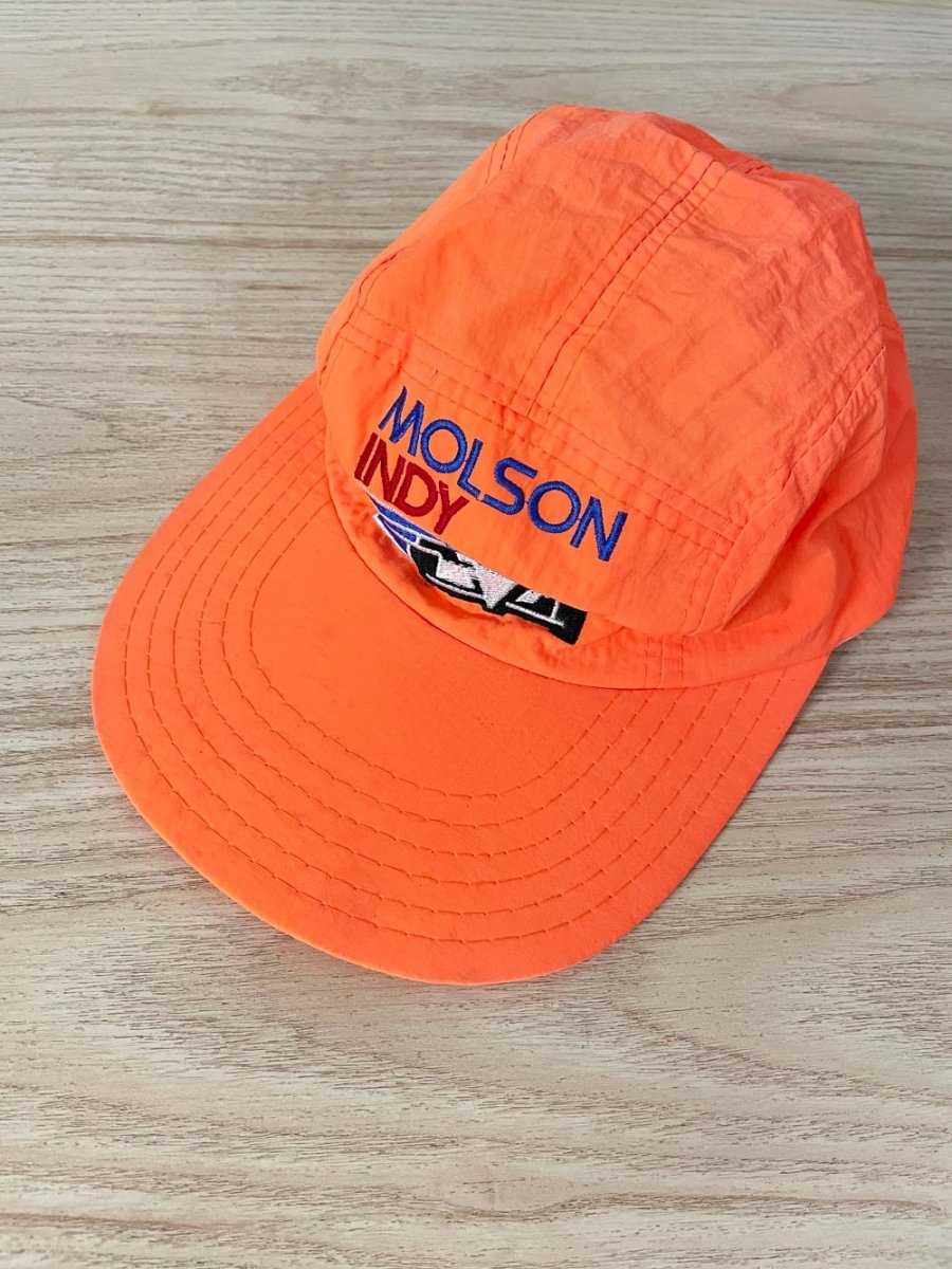 vintage 90s molson indy neon elastic back hat - good market thrift store