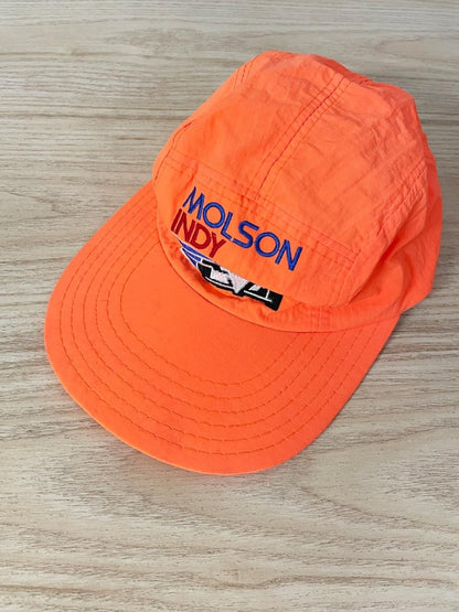 vintage 90s molson indy neon elastic back hat - good market thrift store