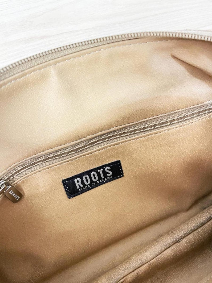 y2k roots pebbled leather mini shoulder bag - good market thrift store