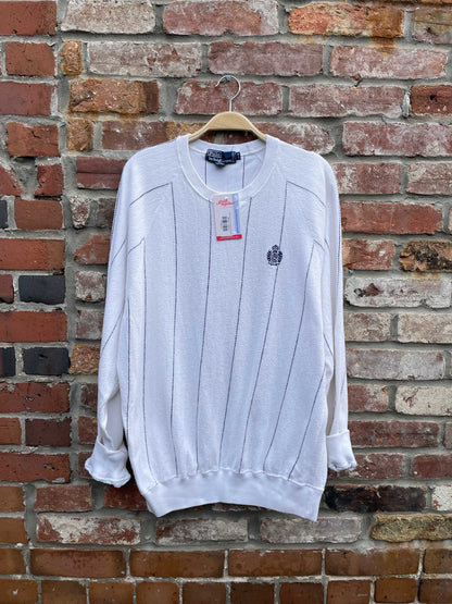 vintage polo ralph lauren baseball stripe sweatshirt