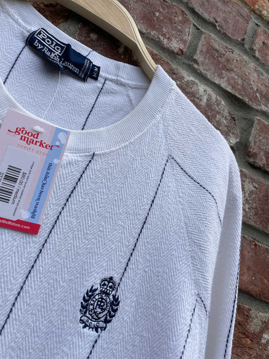 vintage polo ralph lauren baseball stripe sweatshirt