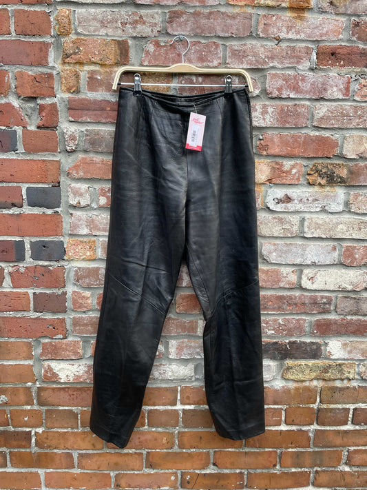 vintage danier high rise side zip butter leather pants