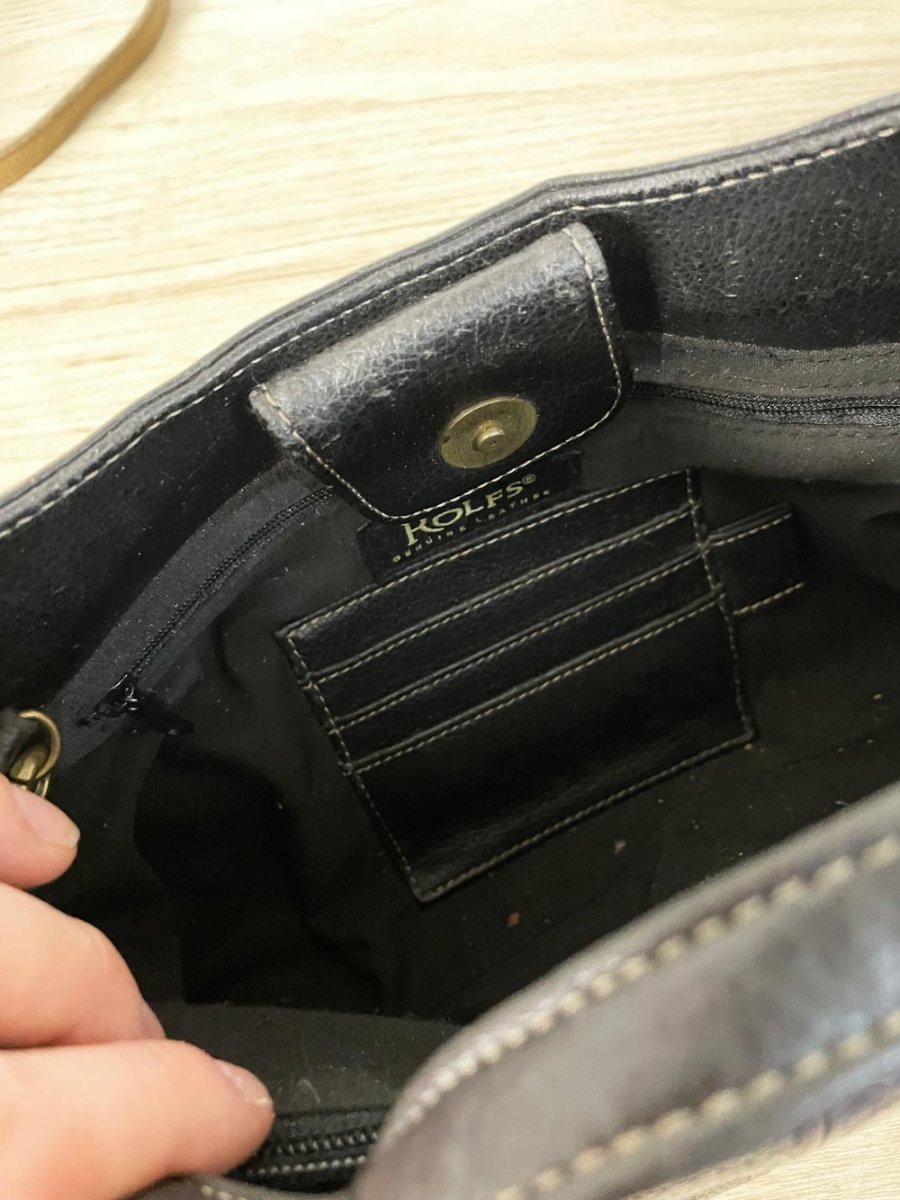vintage 00s rolf's leather shoulder bag - good market thrift store