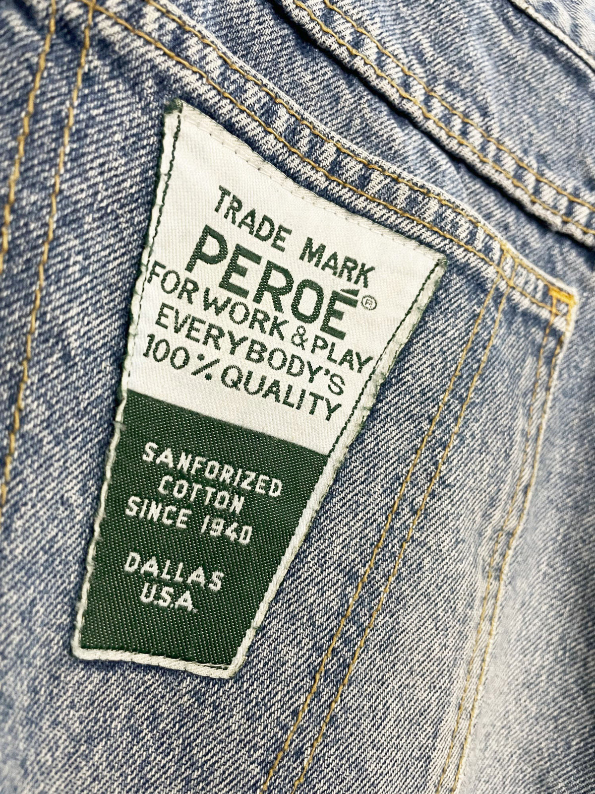 vintage 90s peroe american standard pleated side ribbon jeans