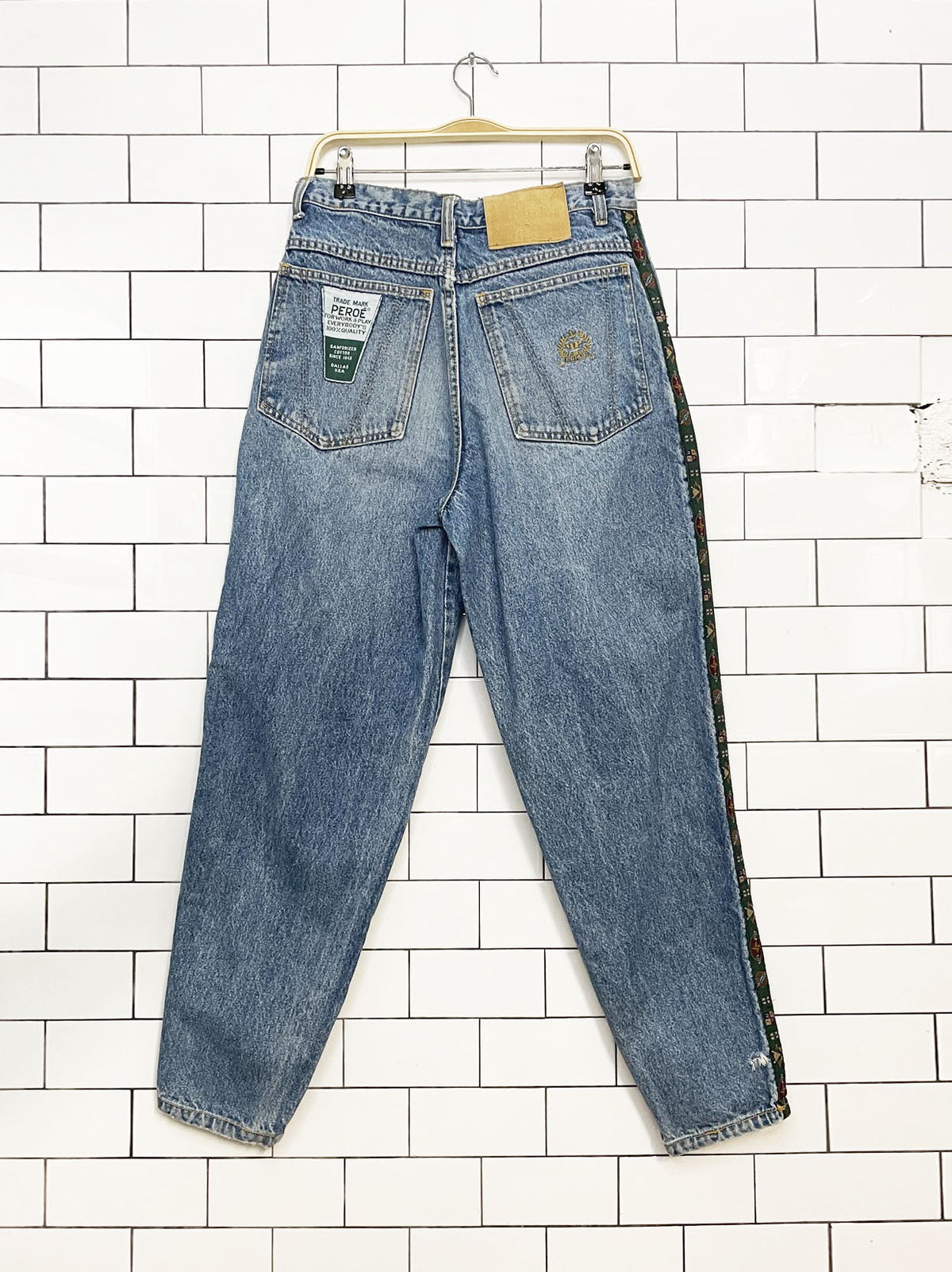 vintage 90s peroe american standard pleated side ribbon jeans