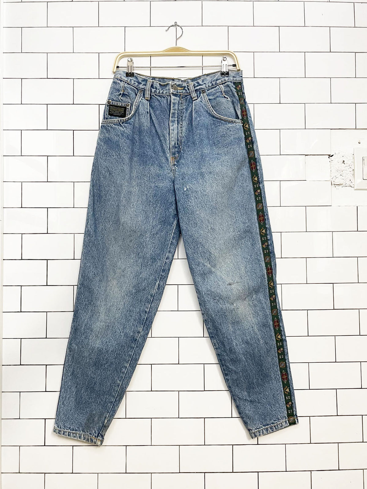 vintage 90s peroe american standard pleated side ribbon jeans