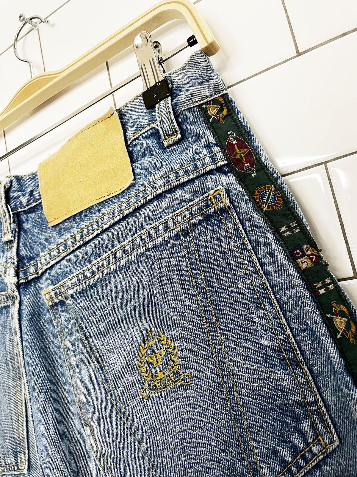 vintage 90s peroe american standard pleated side ribbon jeans