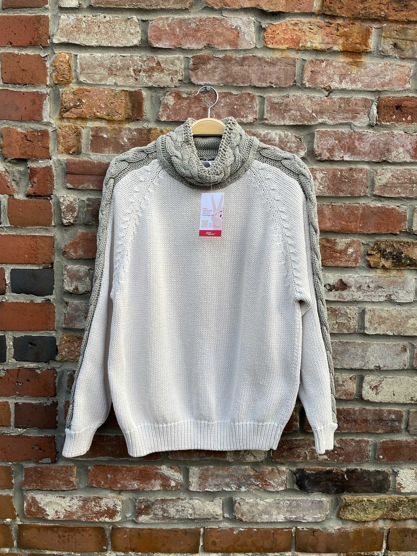 vintage 90s bianca sport cotton cable knit turtleneck