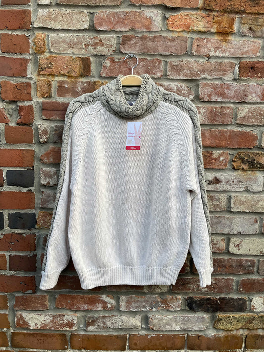 vintage 90s bianca sport cotton cable knit turtleneck