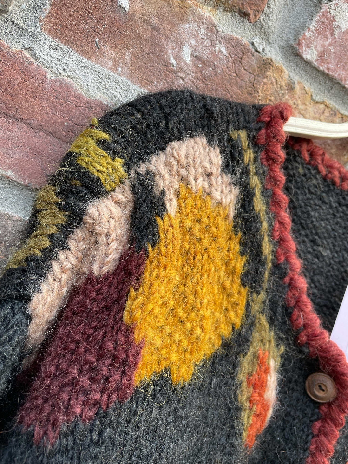 vintage fall florals mohair-blend sweater cardi jacket