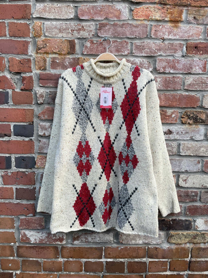 vintage principles wool-blend argyle knit sweater