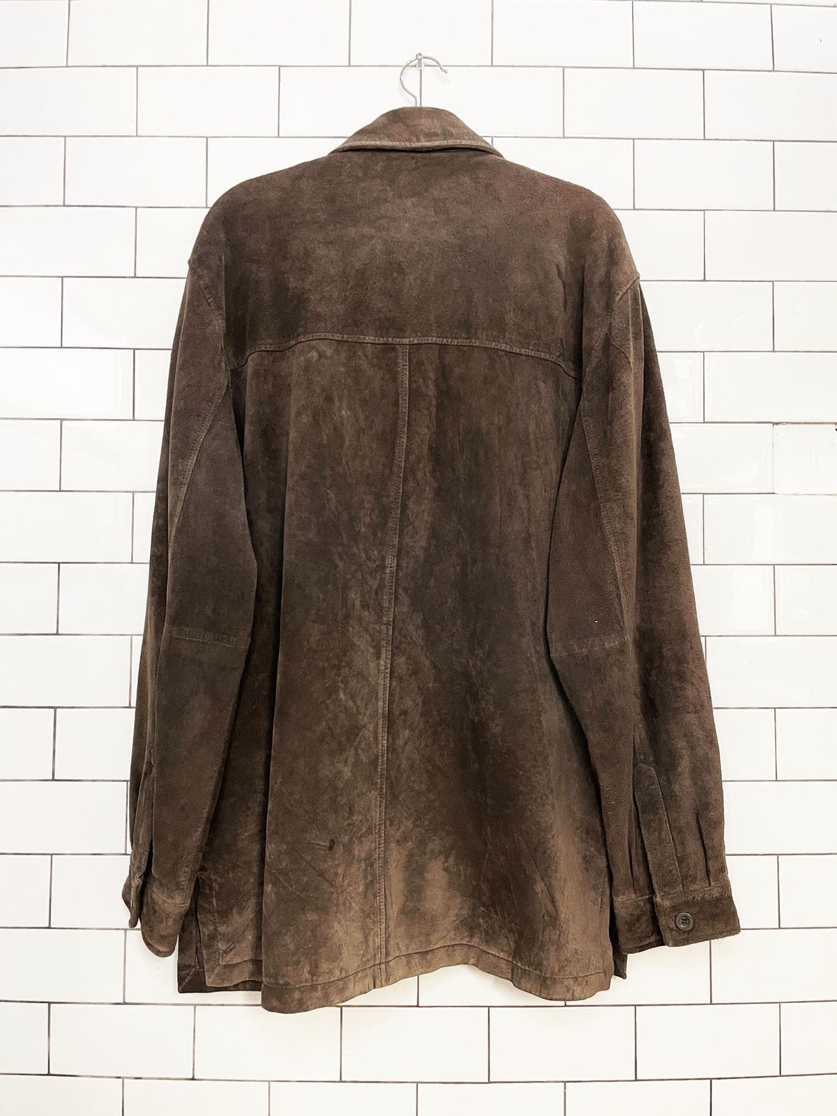 vintage st johns bay soft suede full button shirt jacket | leather