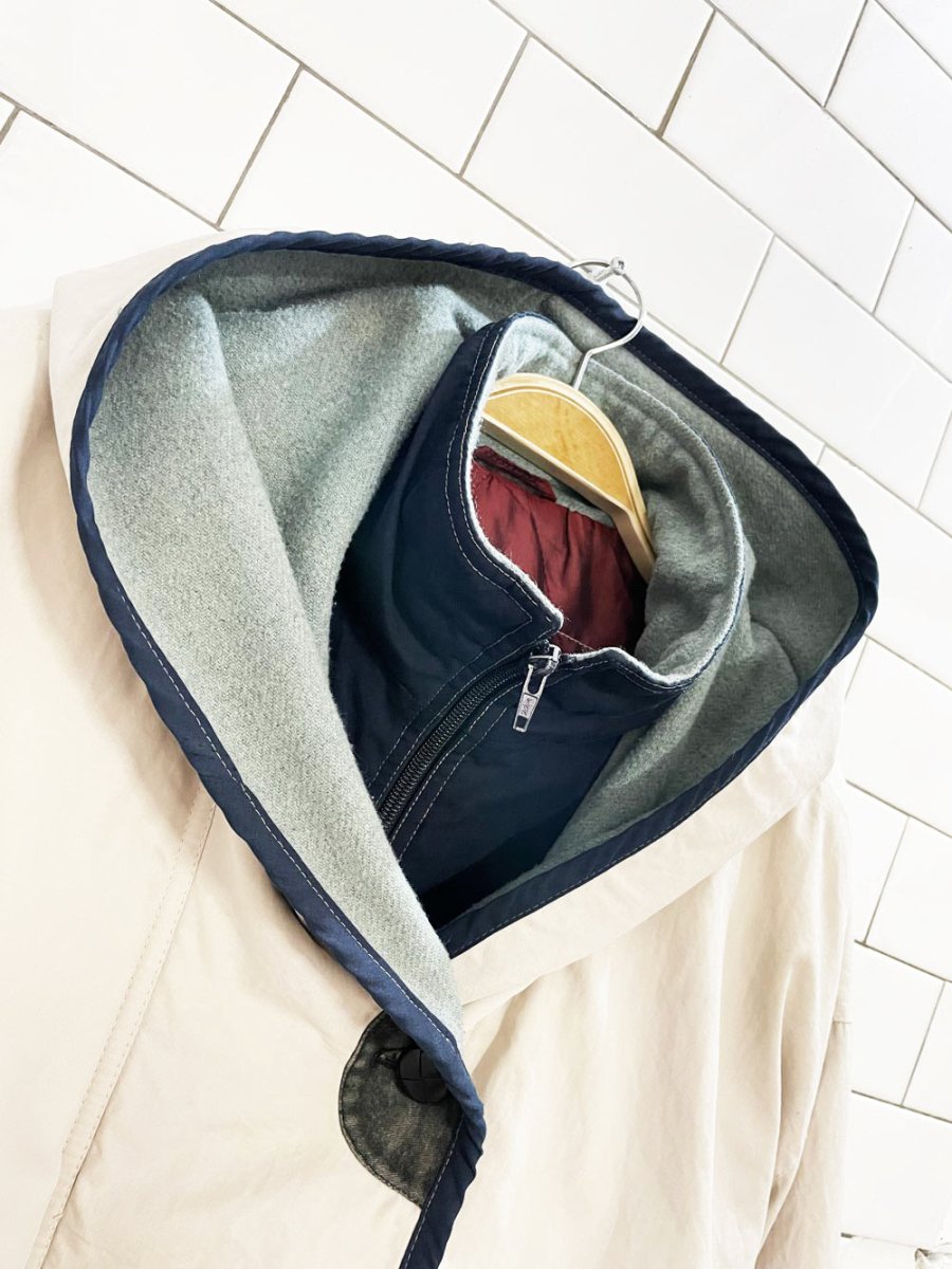 vintage utex wool - blend combo hooded chore coat - good market thrift store