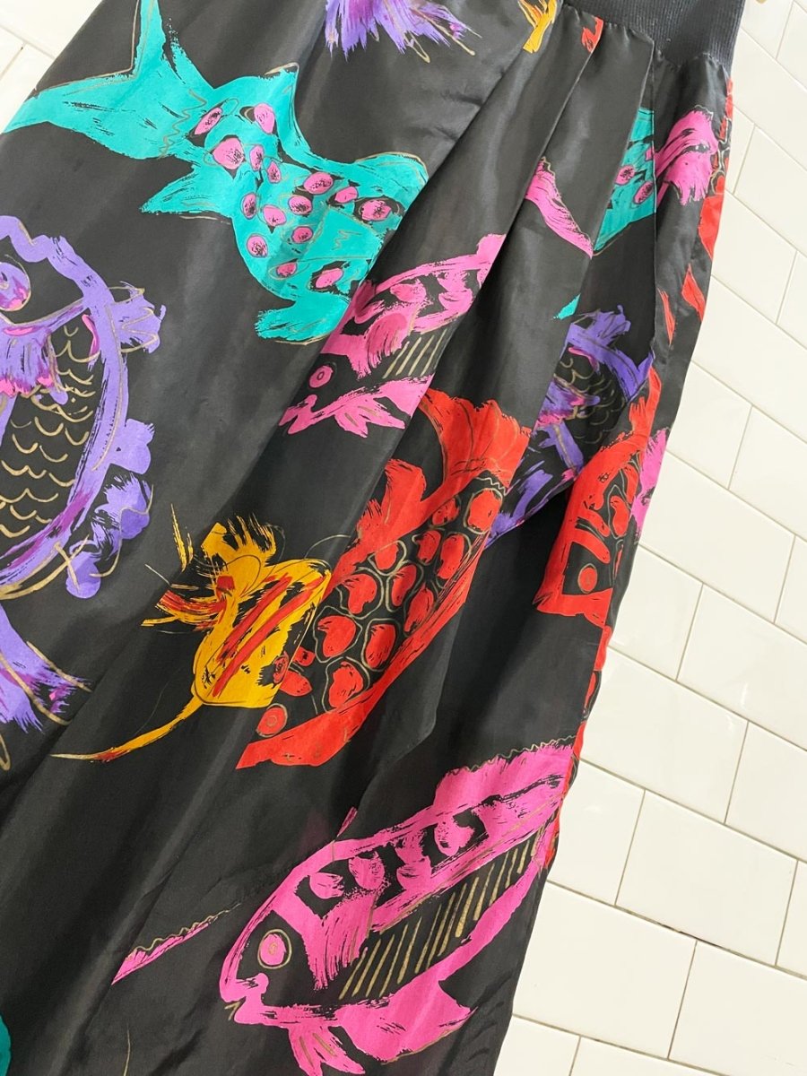 vintage carole little for saint tropez draped silk midi skirt - good market thrift store