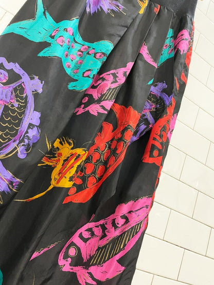 vintage carole little for saint tropez draped silk midi skirt - good market thrift store