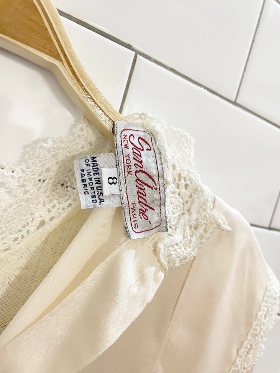 vintage san andré satin lace trim button - back blouse | new york paris | made in USA - good market thrift store