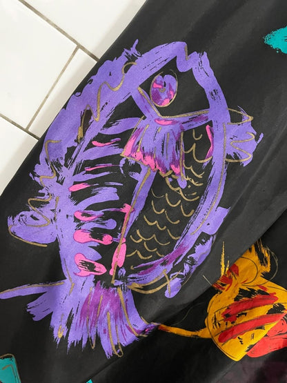 vintage carole little for saint tropez draped silk midi skirt - good market thrift store