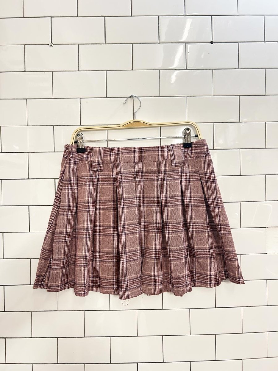 vintage 90s handmade plaid mini skirt - good market thrift store