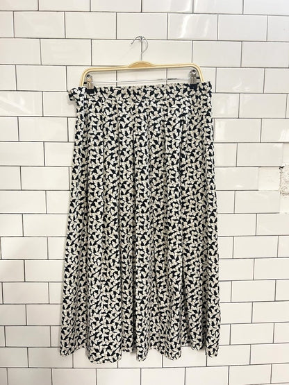 vintage ann santolupo bow print pleated midi skirt - good market thrift store