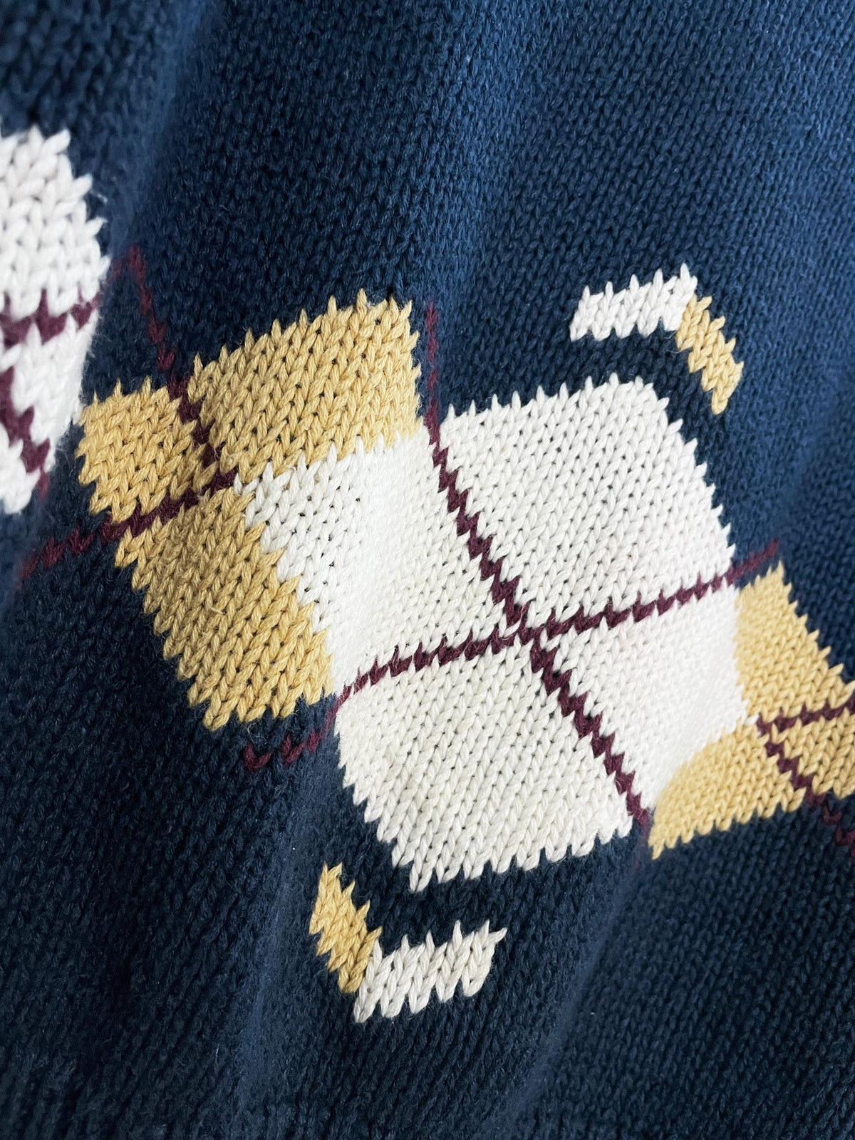 vintage amancia ramie-blend argyle crop knit sweater