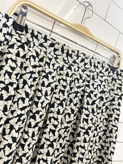 vintage ann santolupo bow print pleated midi skirt - good market thrift store