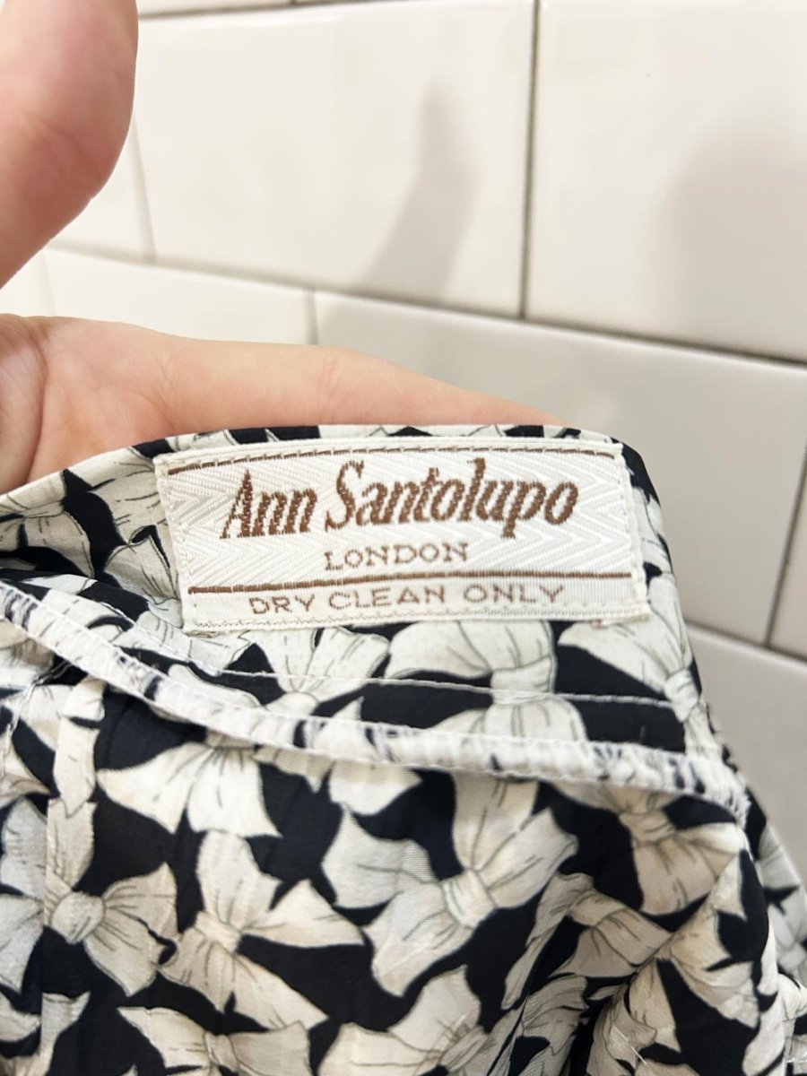 vintage ann santolupo bow print pleated midi skirt - good market thrift store