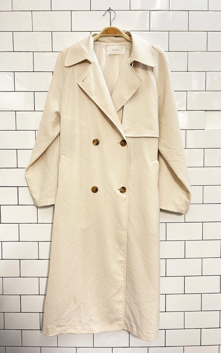 view.y light minimal trench coat - good market thrift store