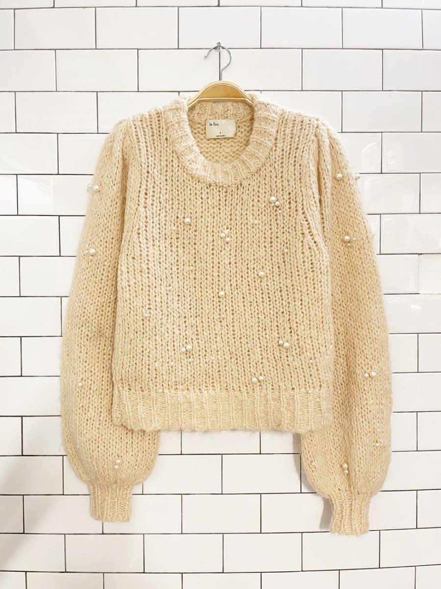 wilfred le fou alpaca - blend shimmy knit pearl sweater | aritzia - good market thrift store