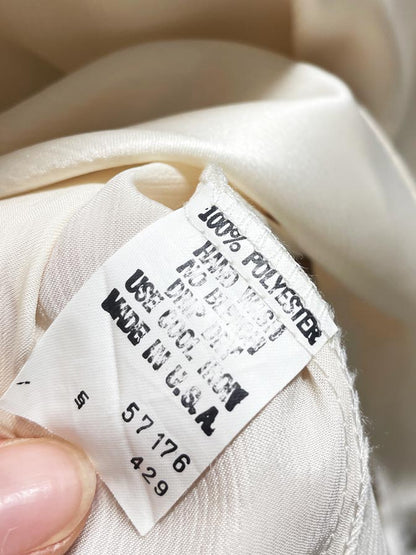 vintage san andré satin lace trim button - back blouse | new york paris | made in USA - good market thrift store