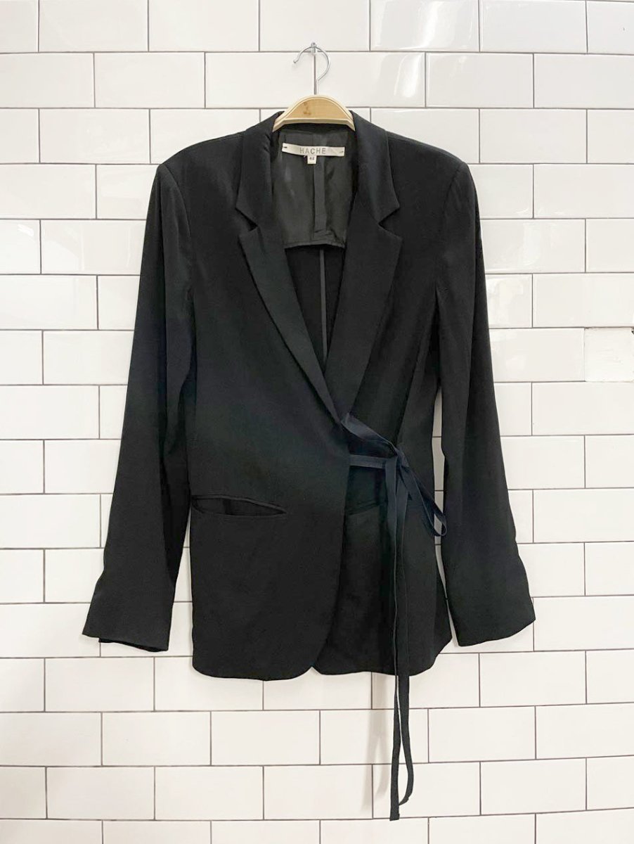 hache tie wrap crepe blazer | garmentory - good market thrift store
