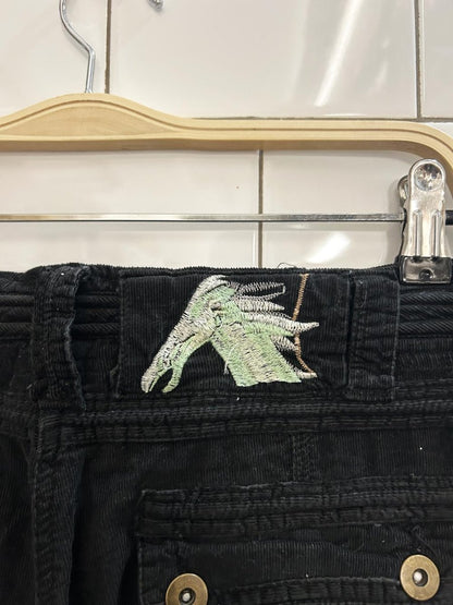 y2k black low rise corduroy cargo parachute pant - good market thrift store