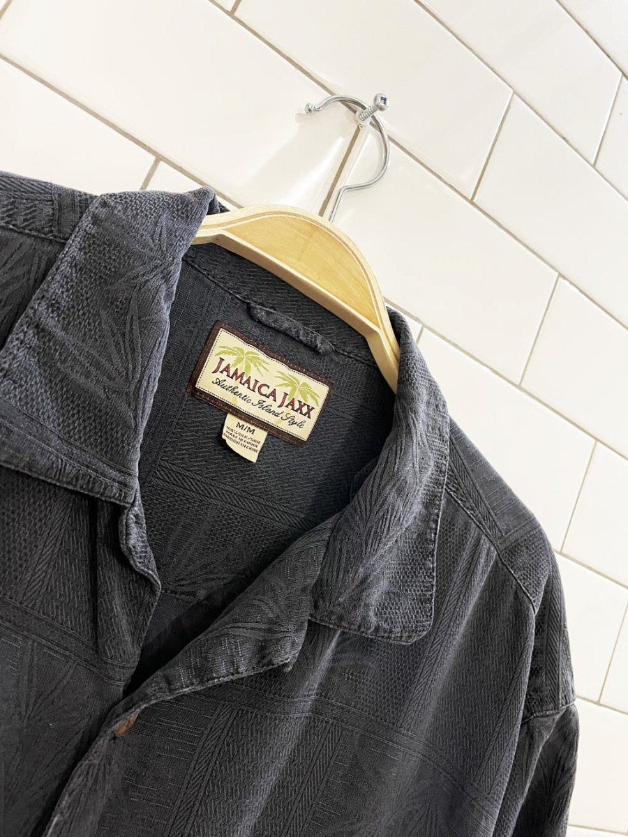 jamaica jaxx 100% silk minimal resort shirt - good market thrift store
