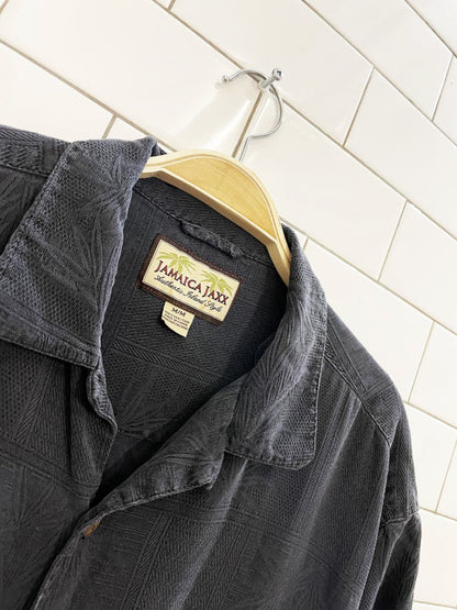 jamaica jaxx 100% silk minimal resort shirt - good market thrift store