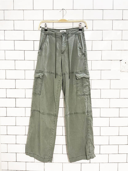 y2k garage chambray straight leg high-rise cargo pants