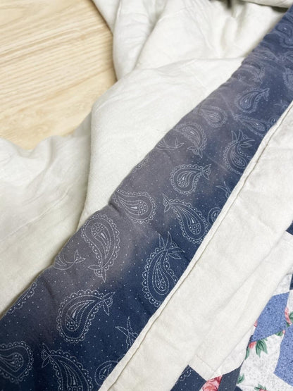 vintage 00s quilt star squares quilted coverlet - good market thrift store