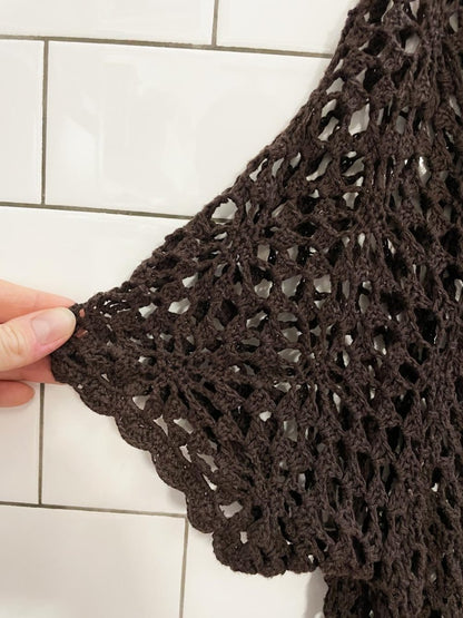 vintage 00s NR crochet knit cardigan top - good market thrift store