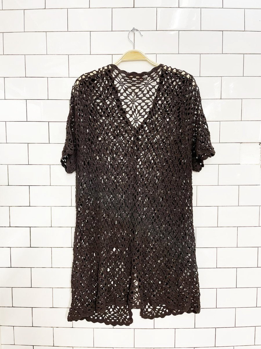 vintage 00s NR crochet knit cardigan top - good market thrift store