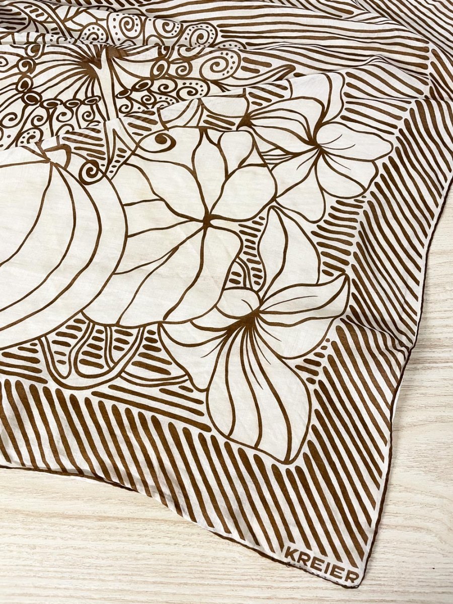 vintage kreier retro chiffon scarf | hand - rolled edge - good market thrift store