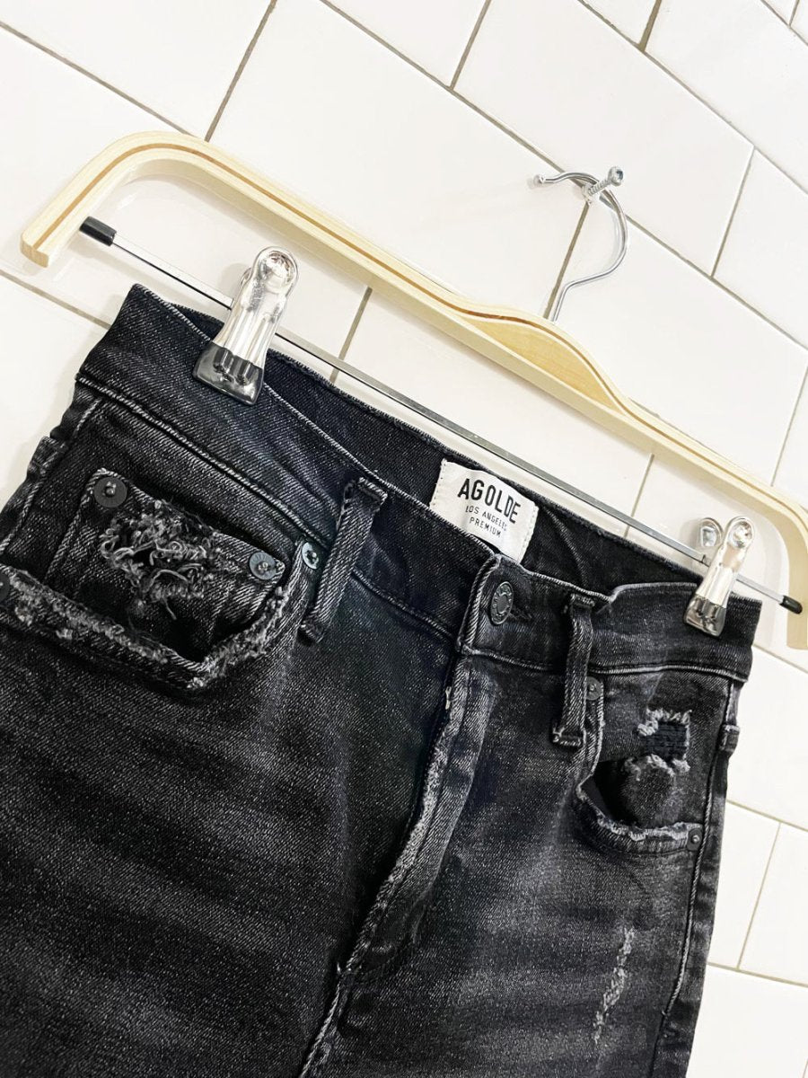 agolde sophie distressed crop high rise jeans - good market thrift store