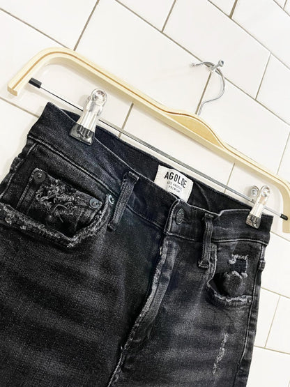 agolde sophie distressed crop high rise jeans - good market thrift store