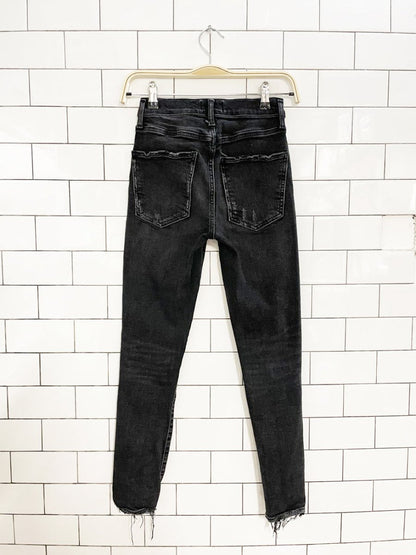 agolde sophie distressed crop high rise jeans - good market thrift store